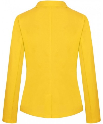 Blazers for Women Casual Long Sleeve Button Front Blazer Work Office Blazers Jacket with Pockets Yellow 2 $24.50 Blazers