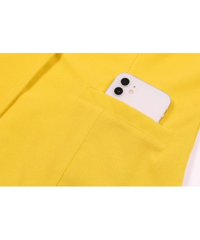 Blazers for Women Casual Long Sleeve Button Front Blazer Work Office Blazers Jacket with Pockets Yellow 2 $24.50 Blazers