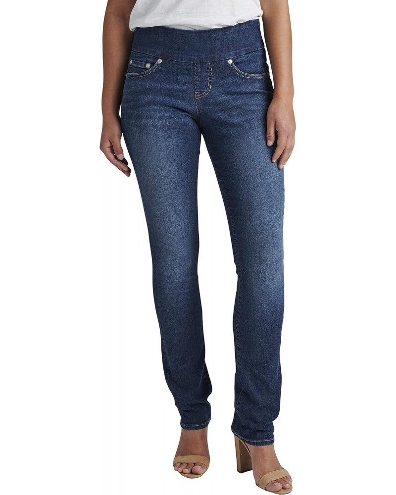 Women's Petite Peri Mid Rise Straight Leg Pull-on Jeans, Anchor Blue AU315, 4 Petite $29.20 Jeans