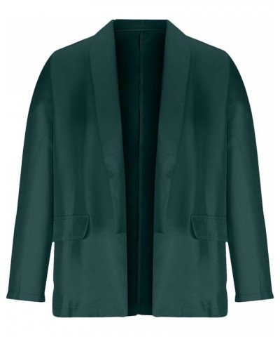 Black Blazers for Women Business Casual Long Sleeve Jackets Fashion Solid Color Lapel Collar Formal Suit Jackets 06-green $8....