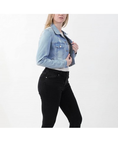 Women's Luxury Clothing Denim Jackets, Comfortable & Stylish Coat Half Blue $17.26 Jackets