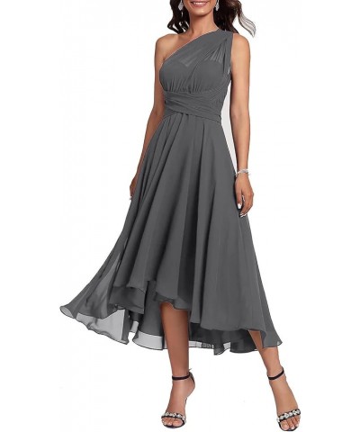 Chiffon Convertible Mother of The Bride Dresses Tea Length Infinity Formal Dress for Women Wedding Guest Steel Grey $35.69 Dr...