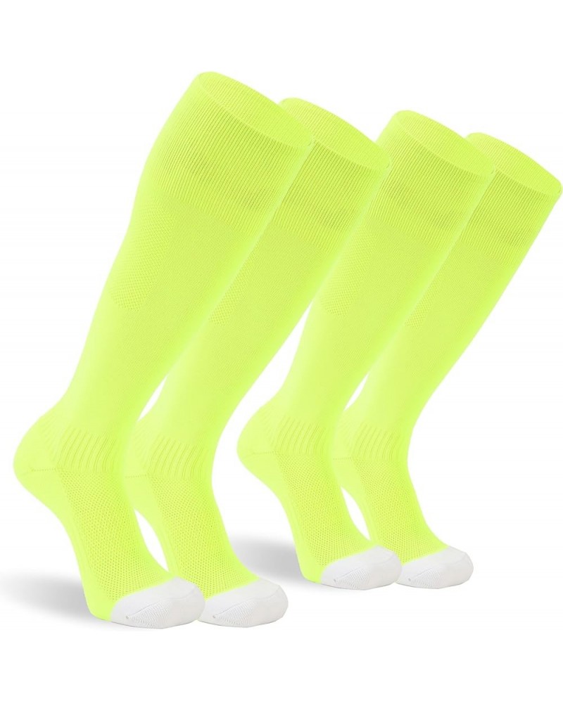 Baseball Socks, 2/3 Pack Multi-Sport Athletic Soccer Softball Football Socks for Youth Adult 4 Size 2-pairs Neon Yellow $10.2...