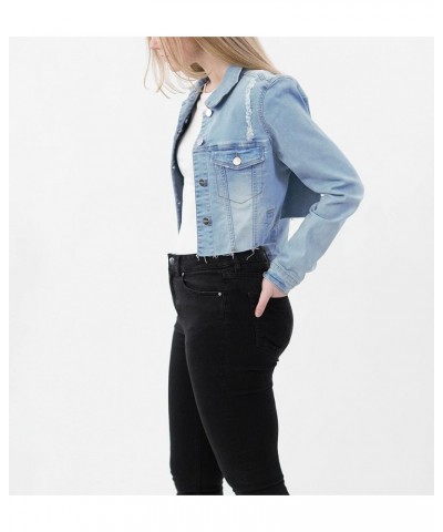 Women's Luxury Clothing Denim Jackets, Comfortable & Stylish Coat Half Blue $17.26 Jackets