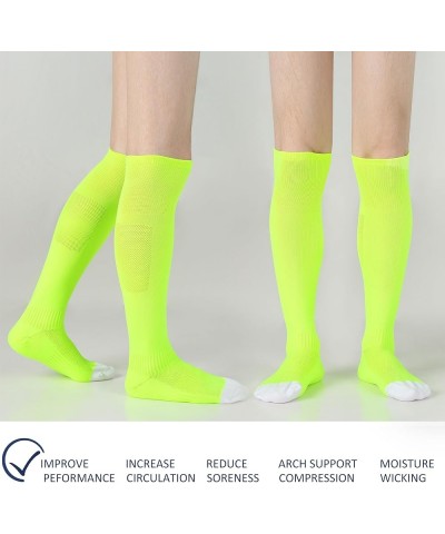 Baseball Socks, 2/3 Pack Multi-Sport Athletic Soccer Softball Football Socks for Youth Adult 4 Size 2-pairs Neon Yellow $10.2...