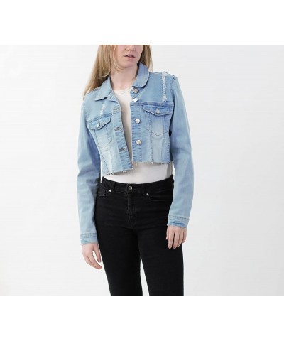 Women's Luxury Clothing Denim Jackets, Comfortable & Stylish Coat Half Blue $17.26 Jackets