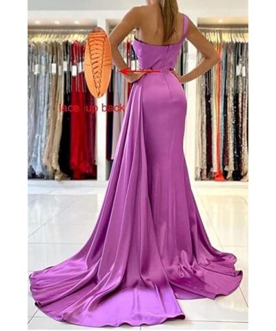 One Shoulder Mermaid Bridesmaid Dresses for Wedding Ruched Satin Prom Dress Bodycon Formal Party Dress Taupe $44.82 Dresses