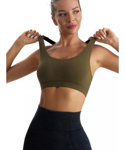 High Impact Sports Bras for Women,Racerback Bra Workout Crop Tops Longline Yoga Bra Push up Plus Size Oak Brown-1 $14.78 Ling...