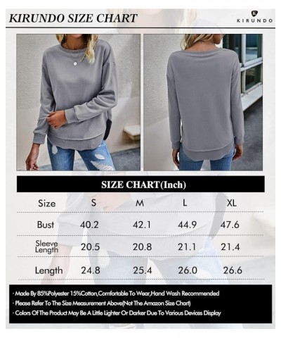 Women's Casual Crewneck Sweatshirts 2024 Spring Fall Clothes Loose Long Sleeve Lightweight Pullover Shirts Tops Split-pink $1...