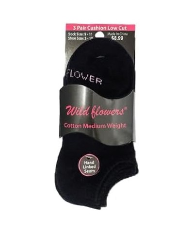 Ladies 3PR Cushion Quarter Socks Black $7.00 Activewear