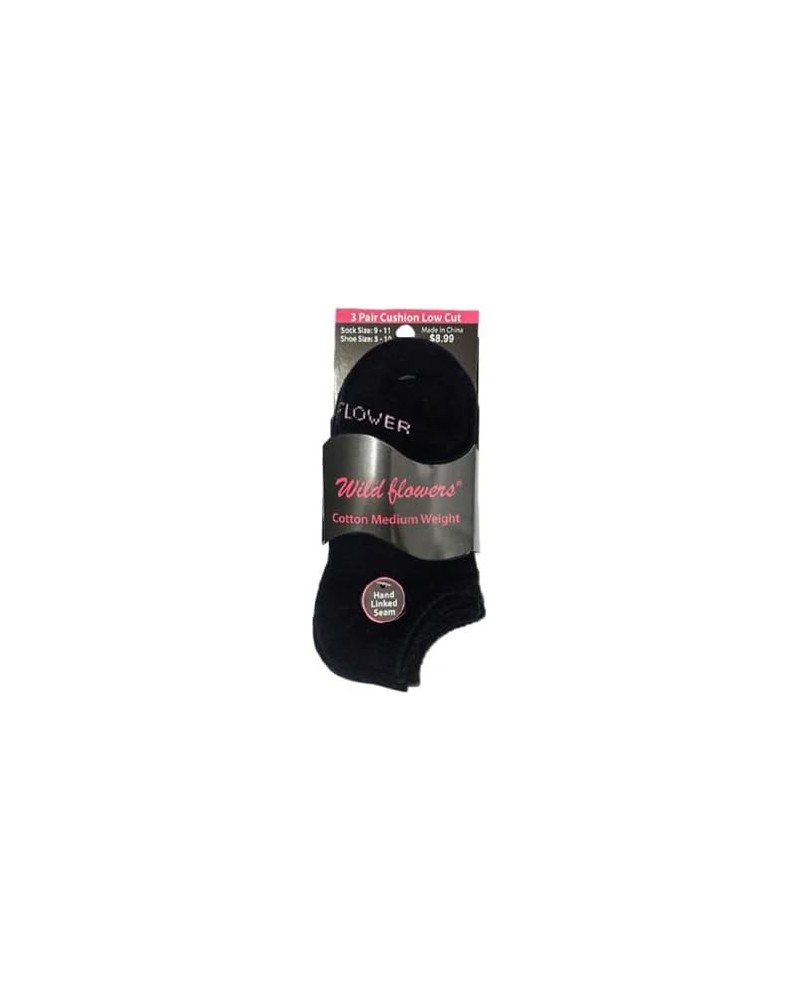 Ladies 3PR Cushion Quarter Socks Black $7.00 Activewear