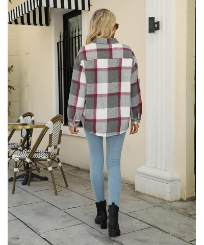 Women's Sherpa Fleece Lined Jackets Flannel Plaid Lapel Tartan Shirt Fuzzy Button Down Jacket Winter Warm Coats Greyrose $19....