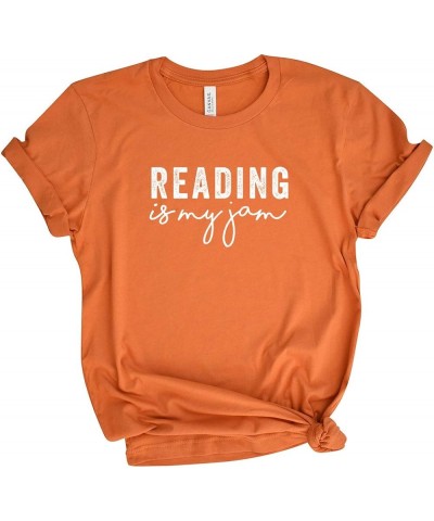 Reading is My Jam - Reading Short Sleeve Graphic Tee - White Ink Orange Crew White Ink $12.50 T-Shirts