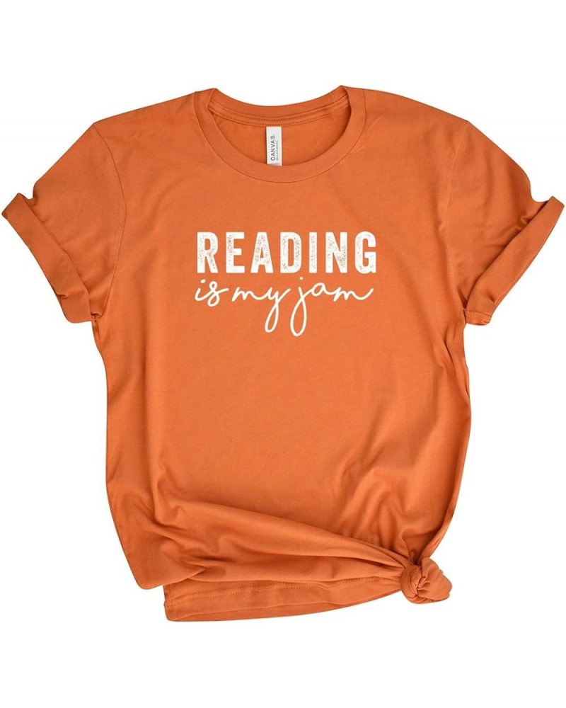 Reading is My Jam - Reading Short Sleeve Graphic Tee - White Ink Orange Crew White Ink $12.50 T-Shirts