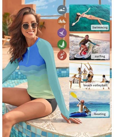 Women's Rash Guard UPF 50+ Long Sleeve Swim Shirts Thumb Holes UV Sun Protection Bathing Suit Swimsuit No Bottoms&Bras Gradie...