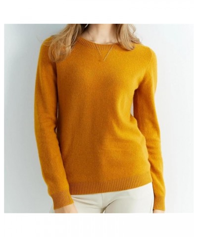 Women Knitted Cashmere Sweater 100% Merino Wool O-Neck Vintage Pullovers Autumn Winter Jumpers Clothing Tops Beige $31.58 Swe...