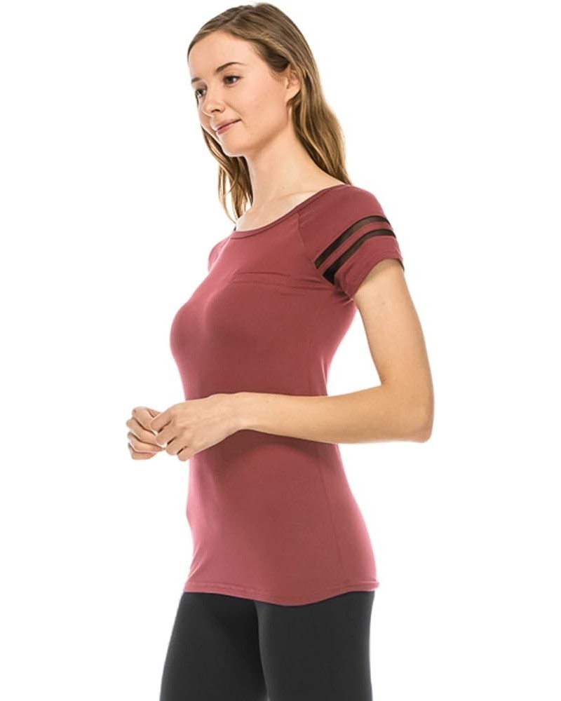 Women's Summer Top Tee - Basic Premium Soft Jersey Stretch Short Sleeve T Shirt Top1211 / Wild Ginger $8.67 T-Shirts