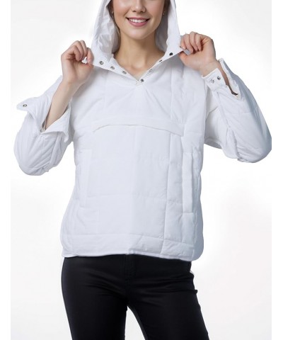 Womens Oversized Hooded Puffer Jacket Lightweight Pullover Hoodies Quilted Dolman Long Sleeve Warm Winter Coat White $22.00 J...