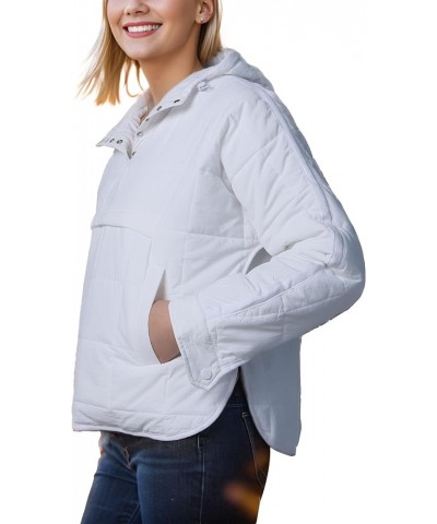 Womens Oversized Hooded Puffer Jacket Lightweight Pullover Hoodies Quilted Dolman Long Sleeve Warm Winter Coat White $22.00 J...