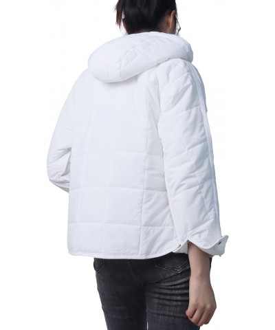 Womens Oversized Hooded Puffer Jacket Lightweight Pullover Hoodies Quilted Dolman Long Sleeve Warm Winter Coat White $22.00 J...