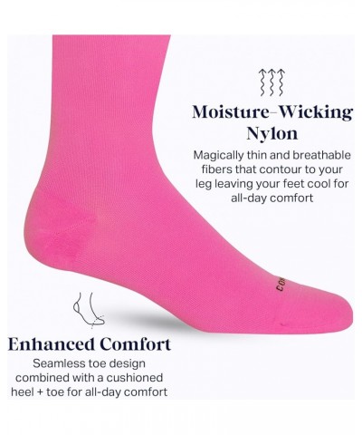 Nylon Knee High Socks - 15-20mmHg Graduated Compression Socks - Soft & Breathable Support Unisex Socks Wide Calf Berry Ombre ...