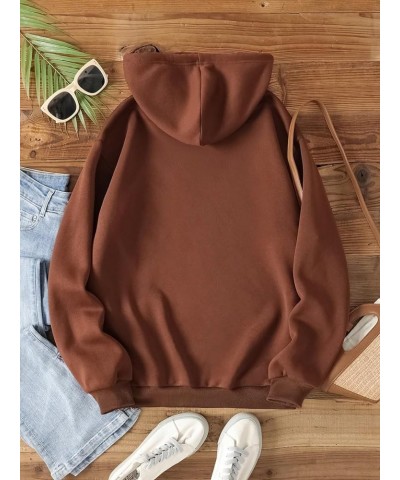 Women's Casual Heart Print Long Sleeve Pullover Hoodie Sweatshirt Tops Rust Brown Leopard $14.28 Hoodies & Sweatshirts