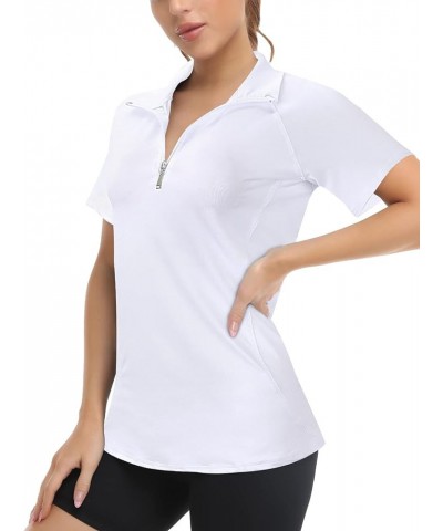 Women's Sleeveless Golf Tennis Polo Shirts Zip Up Workout Tank Tops (S-2XL) White $16.52 Shirts