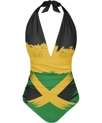 Women's One Piece Swimsuits Tummy Control Bathing Suits Jamaican Flag $13.34 Swimsuits