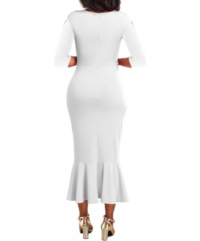 Women's Dinner Wedding Dress Sexy Wrap Party Pencil Dress Women Dresses wear to a Prom Outfits White/Girdling $23.00 Dresses