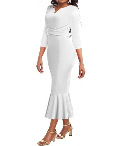 Women's Dinner Wedding Dress Sexy Wrap Party Pencil Dress Women Dresses wear to a Prom Outfits White/Girdling $23.00 Dresses