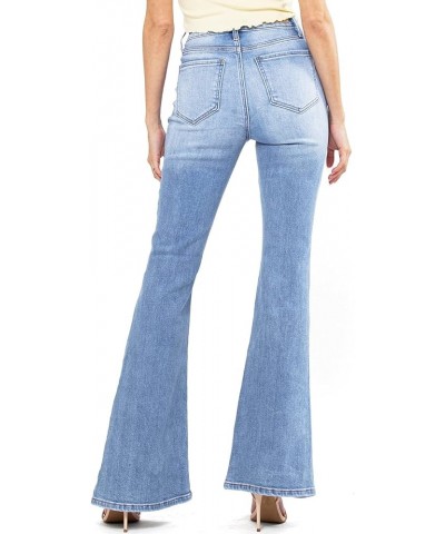 Women's Juniors High Rise Ripped Denim Bell Bottom Flares Light Denim $31.18 Jeans