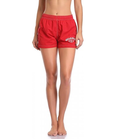 Women's Guard Quick Dry Swim Board Shorts Swimsuit Red $11.50 Swimsuits