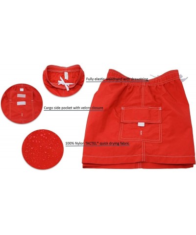 Women's Guard Quick Dry Swim Board Shorts Swimsuit Red $11.50 Swimsuits