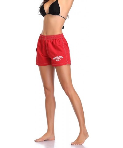 Women's Guard Quick Dry Swim Board Shorts Swimsuit Red $11.50 Swimsuits