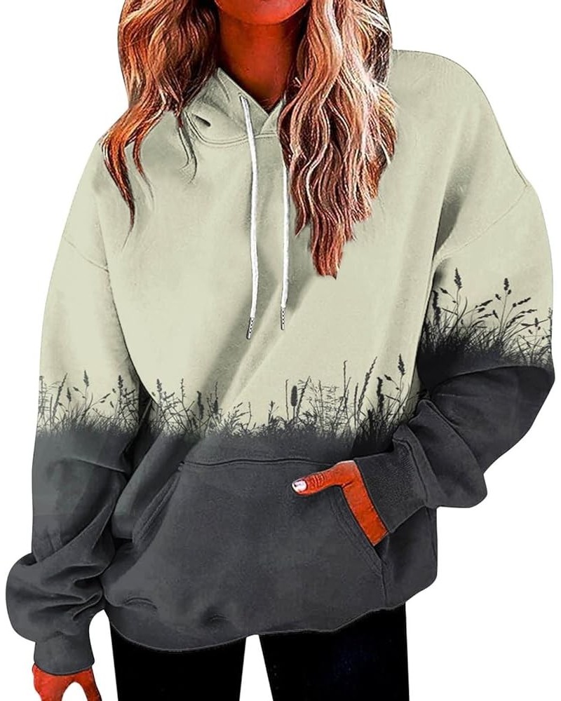 Women Tie Dye Oversized Sweatshirts Long Sleeve Pullover Hoodies Loose Fit Sweater Tops Teen Girls Trendy Clothing Dark Gray ...