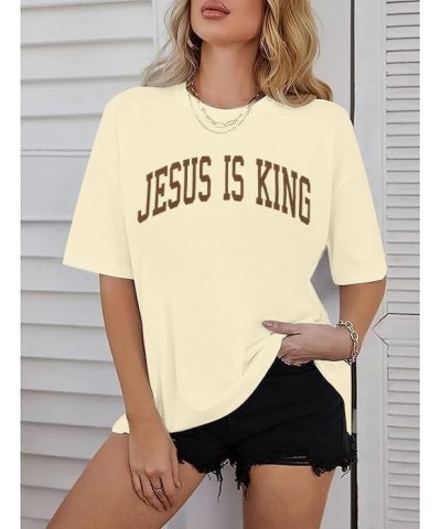 Christian Oversized Shirt Women Jesus Tshirt Jesus Love You Shirts Jesus Faith Tops Bible Verse Inspirational Tee Apricot $12...