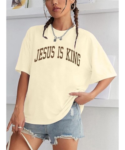 Christian Oversized Shirt Women Jesus Tshirt Jesus Love You Shirts Jesus Faith Tops Bible Verse Inspirational Tee Apricot $12...