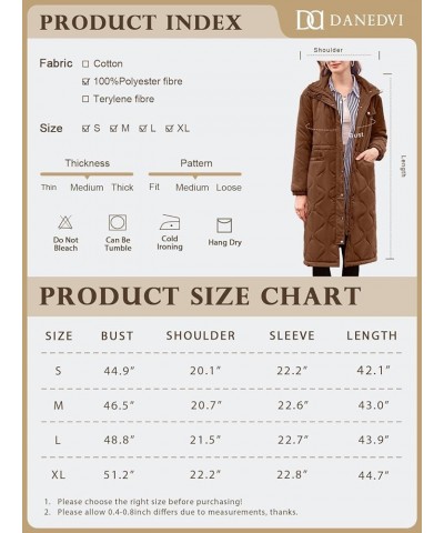 Women's Long Quilted Jackets Padded Zipper Button Up Hooded Coats Drawstring Waist Outerwear with Pockets Khaki $20.50 Jackets