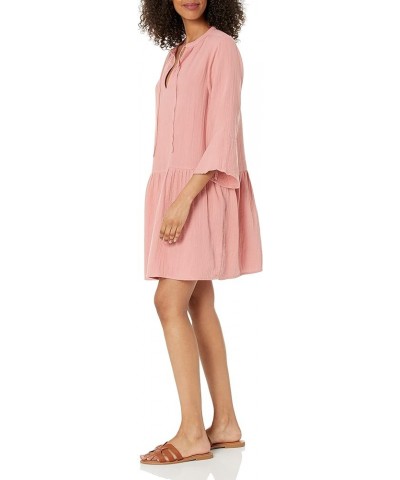 Women's Summer Gauze Bell Sleeve Mini Dress Rosette $30.98 Dresses