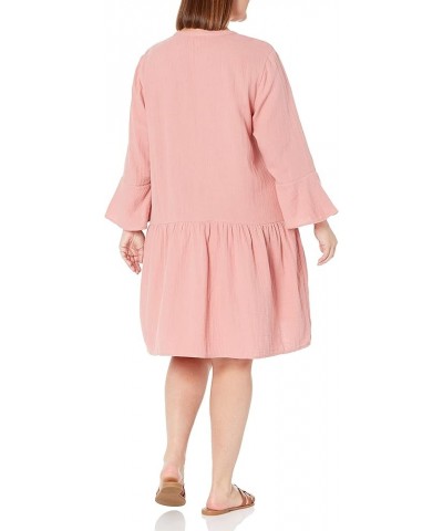 Women's Summer Gauze Bell Sleeve Mini Dress Rosette $30.98 Dresses