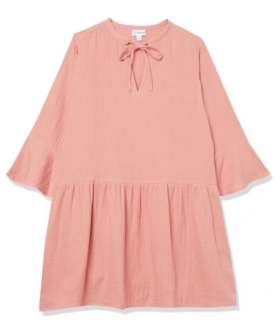 Women's Summer Gauze Bell Sleeve Mini Dress Rosette $30.98 Dresses