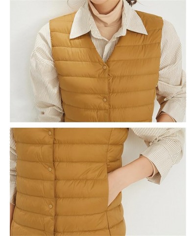 Autumn Women Duck Down Vest Ultra Light Down Vest Jacket Winter Round Collar Slim Sleeveless Coat 1red $21.31 Vests