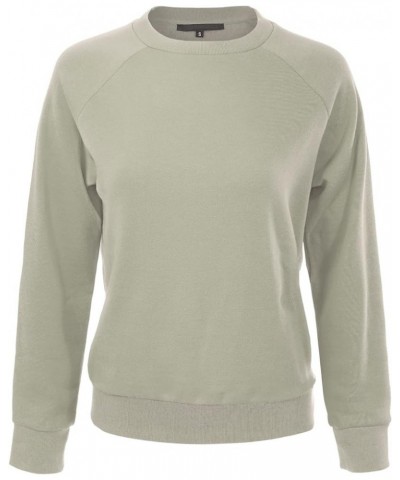 Women's Soft and Comfy Basic Pullover Crewneck Fleece Sweatshirt Sage $15.11 Hoodies & Sweatshirts