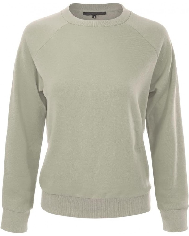 Women's Soft and Comfy Basic Pullover Crewneck Fleece Sweatshirt Sage $15.11 Hoodies & Sweatshirts