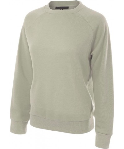 Women's Soft and Comfy Basic Pullover Crewneck Fleece Sweatshirt Sage $15.11 Hoodies & Sweatshirts