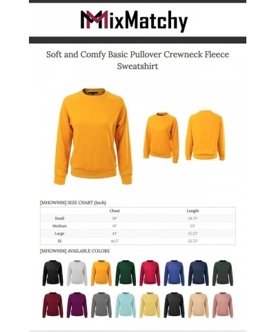 Women's Soft and Comfy Basic Pullover Crewneck Fleece Sweatshirt Sage $15.11 Hoodies & Sweatshirts