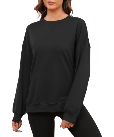 Women's Crewneck Tunics Color Block Comfy Soft Long Sleeve T Shirt Tops Solid-black $15.75 Hoodies & Sweatshirts