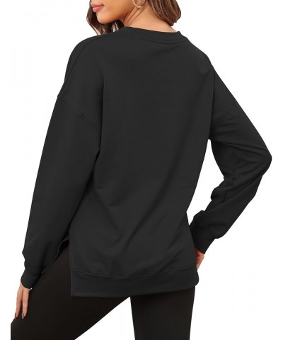 Women's Crewneck Tunics Color Block Comfy Soft Long Sleeve T Shirt Tops Solid-black $15.75 Hoodies & Sweatshirts