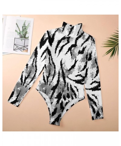 Black Pattern, Background Women's Sexy Round Neck Long Sleeve Tops Bodysuit Jumpsuit L XX-Large Style-5 $13.86 Bodysuits