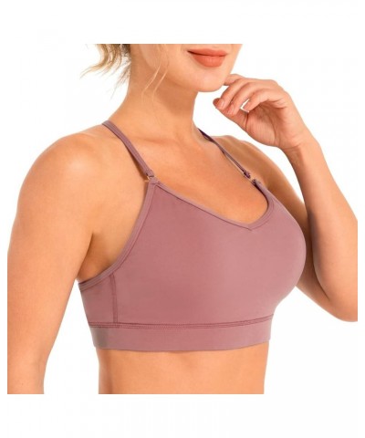 Women's Strappy Sports Bra Medium Impact Sexy Crisscross Back Padded Workout Running Yoga Bra Brick Red $9.24 Lingerie